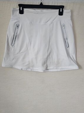 Nike Golf Dri-FIT White Skort | Medium | Tennis Golf Skirt w/ Zip Pocket